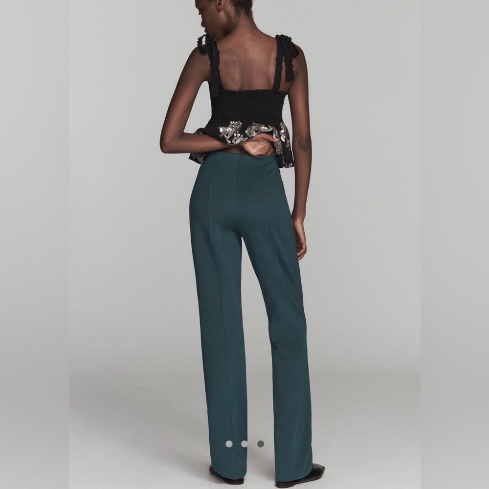NWOT Maeve Poppy kick flare full length pull on pants in teal